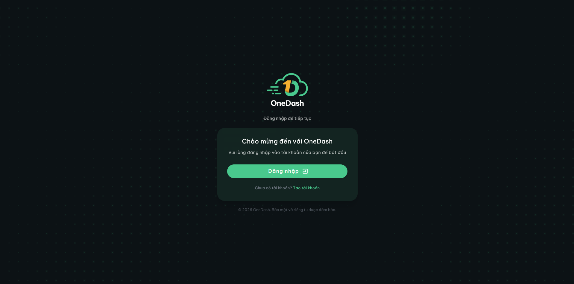 Màn hình đăng nhập OneDash