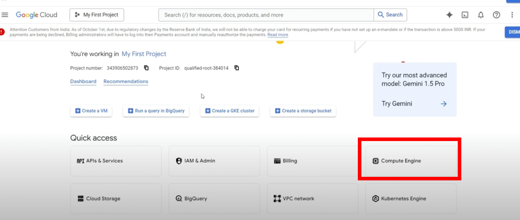 Chọn Compute Engine