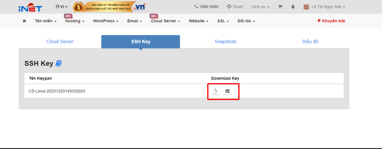 Hướng dẫn sử dụng SSH keys Cloud Server