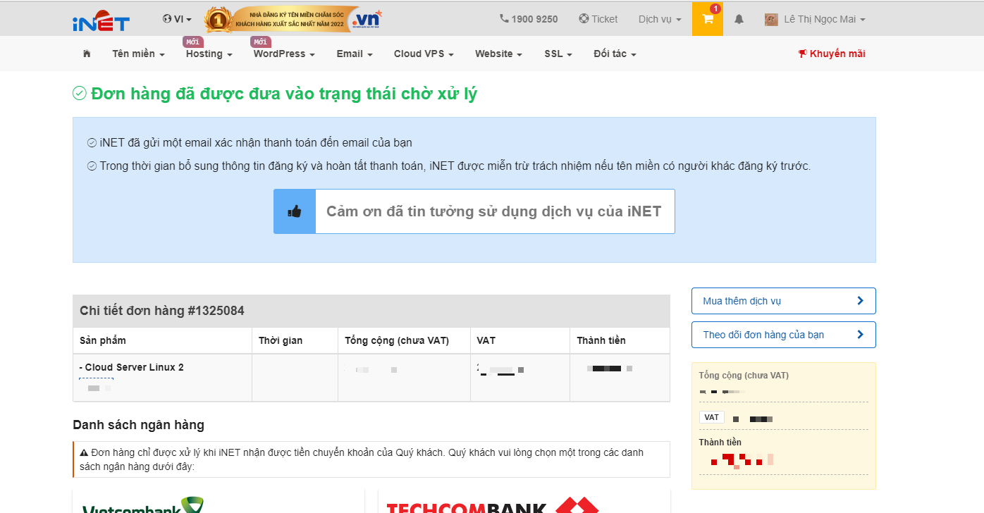 Chờ xử lý đơn hàng