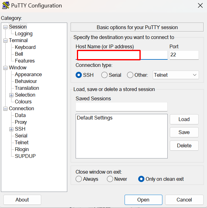 điền username server