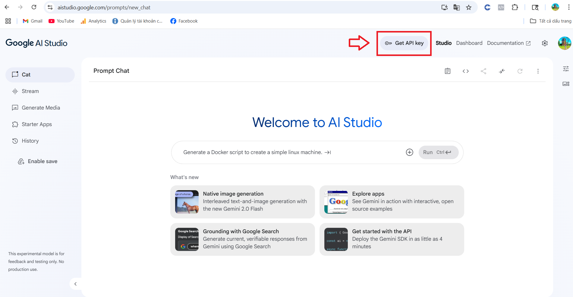 Get API Key trên Google Gemini