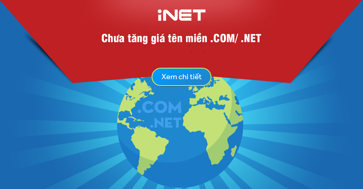 inet chưa tăng giá tên miền .com