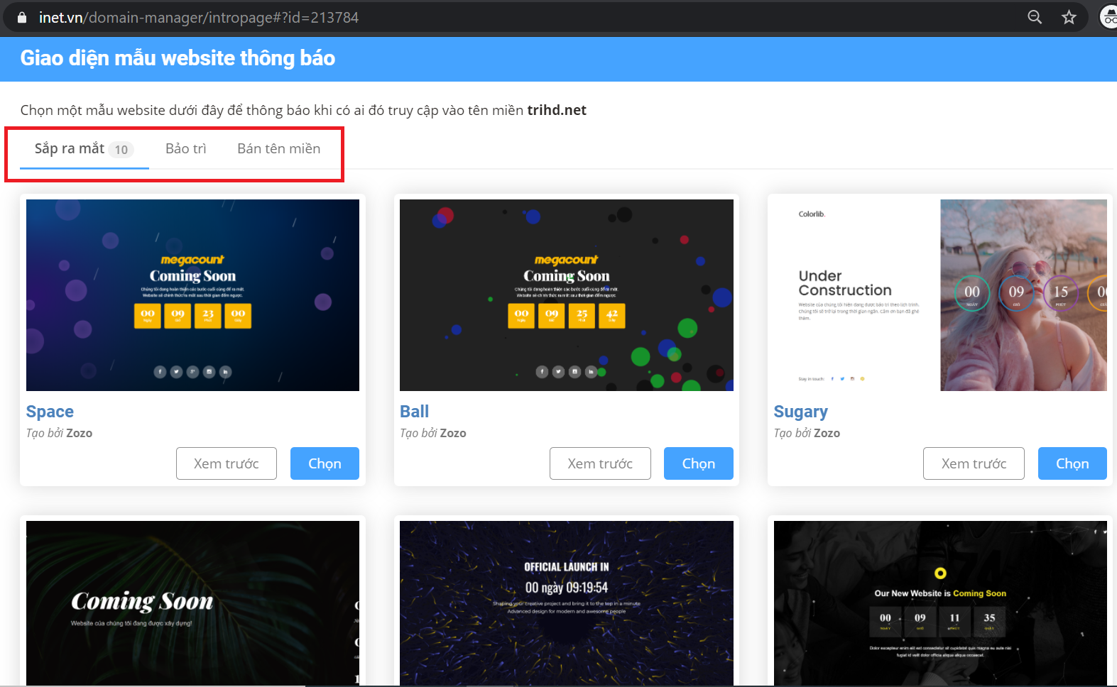 thiết kế website thông báo